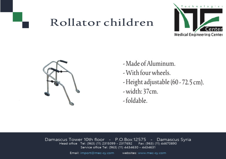Aluminum Rollator for Children | PDF