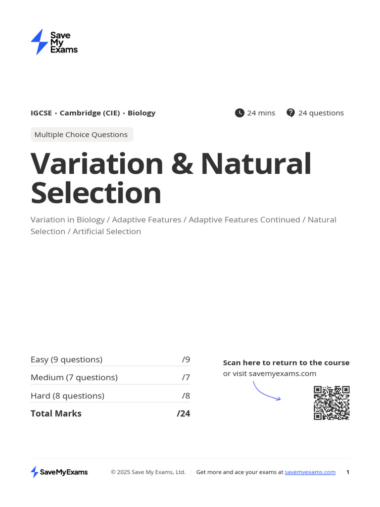 18 1 Variation and Natural Selection 6F68pxZdxGH6R6KZ | PDF | Genetic ...