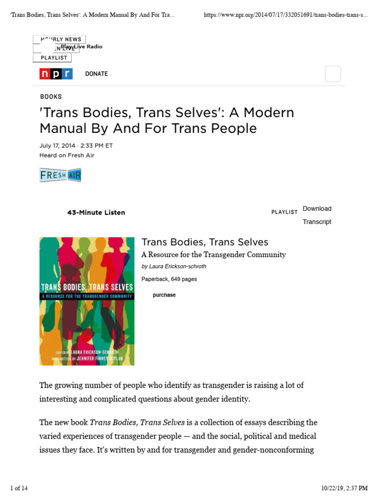 Trans Bodies, Trans Selves Overview | PDF | Transgender | LGBTQIA+ Studies