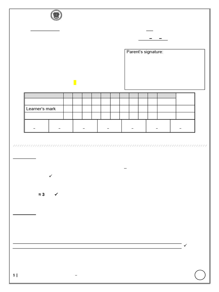 4. Memo Task 4 - Test June | PDF | Arithmetic | Mathematics
