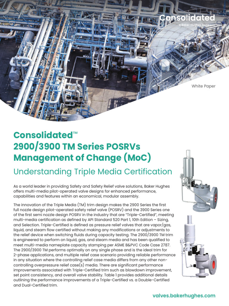 Triple Media Safety Relief Valves | PDF | Valve | Steam