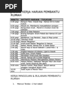 Download Jadual Kerja Harian Pembantu Rumah by muslimahmaid SN9469830 doc pdf