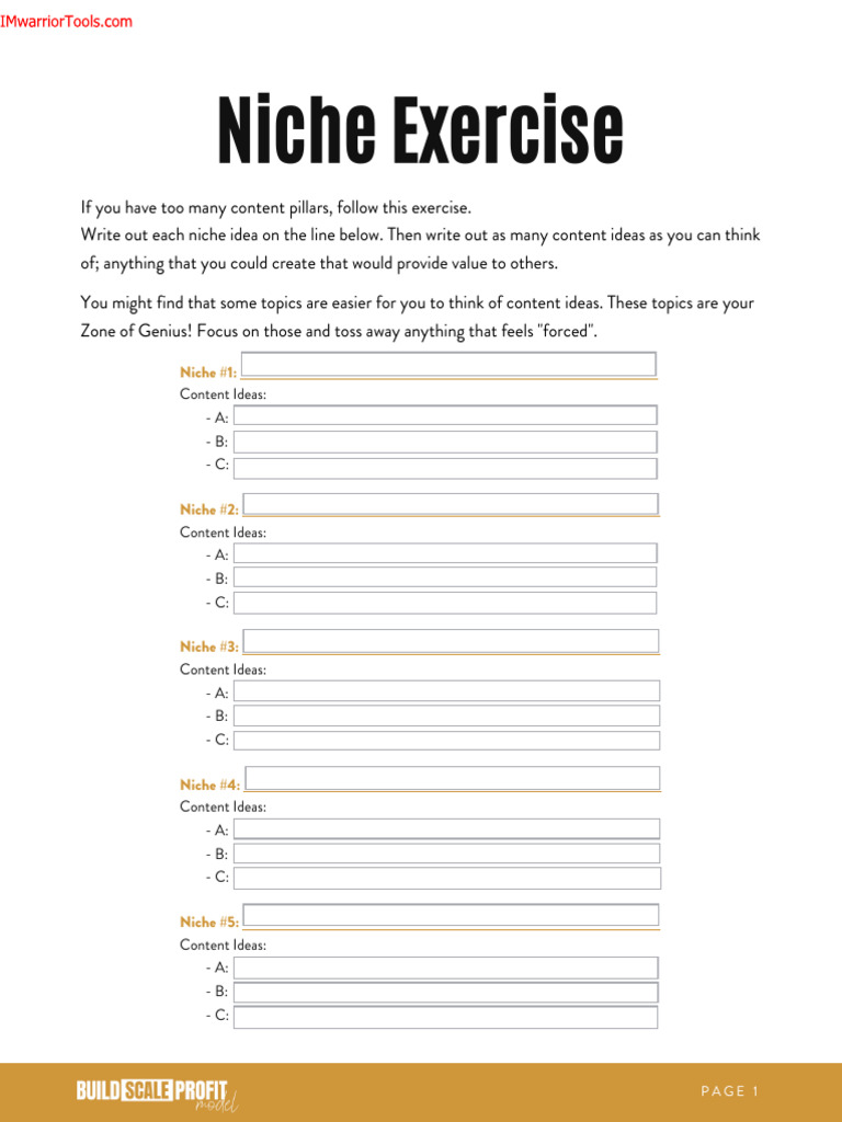 04 Niche Exercise | PDF