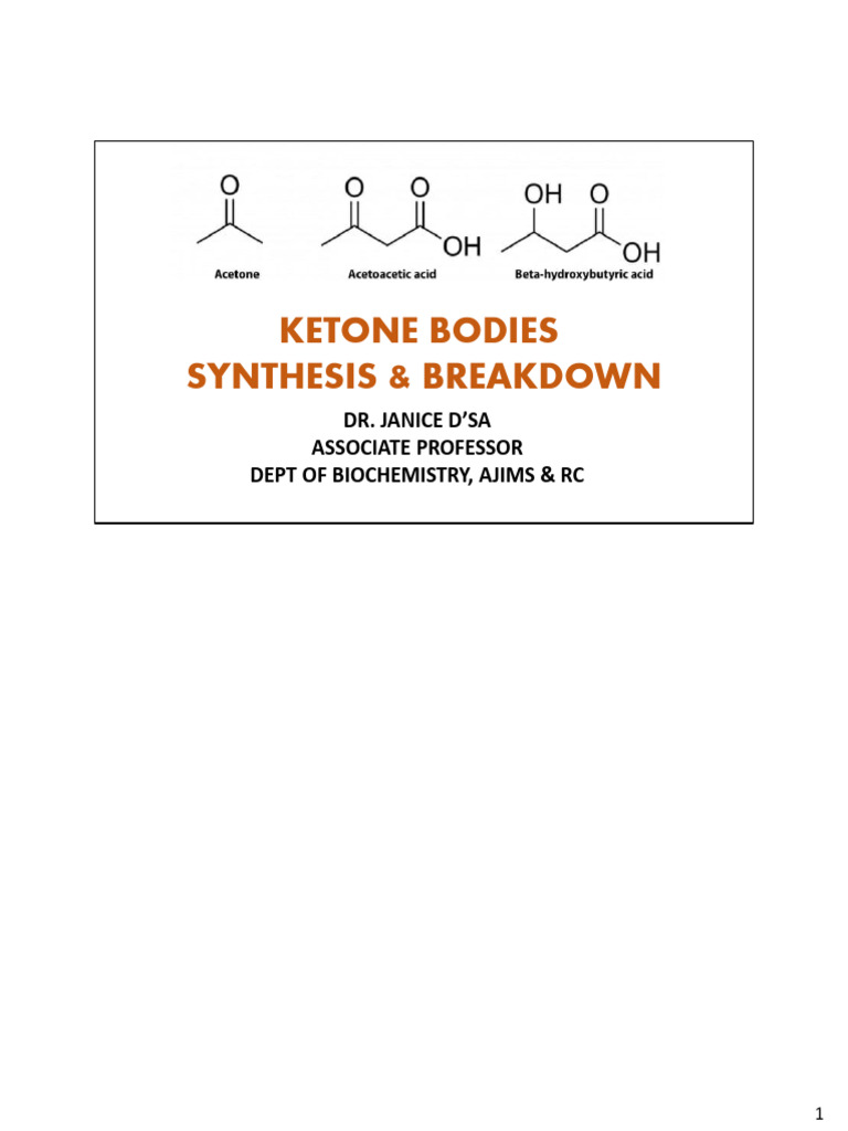 Ketone Bodies: Synthesis and Metabolism | PDF | Ketosis | Biochemistry