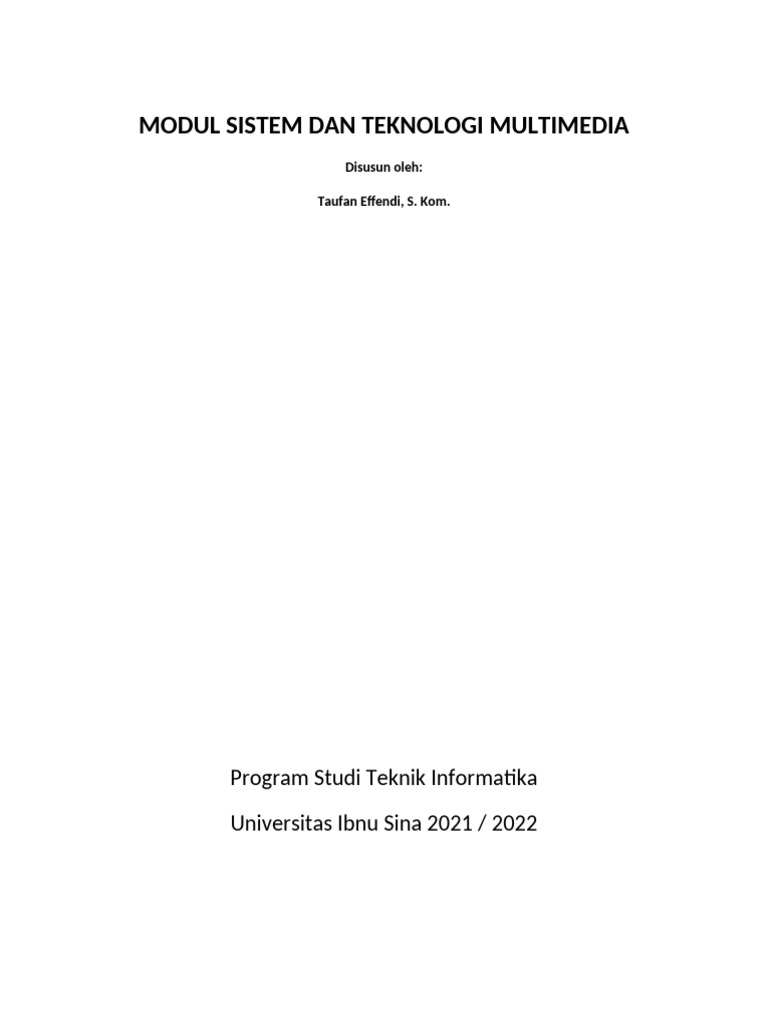 Modul Sistem dan Teknologi Multimedia | PDF