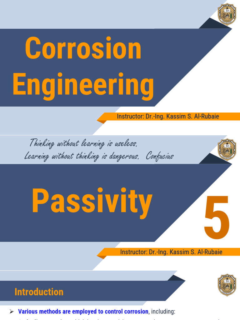 Corrosion Control Methods and Passivity | PDF | Corrosion | Secondary ...