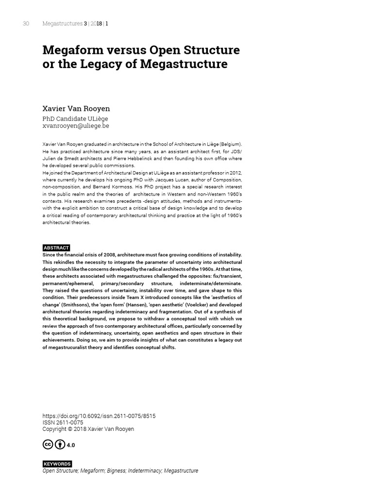 Megaform Versus Open Structure or The Le | PDF