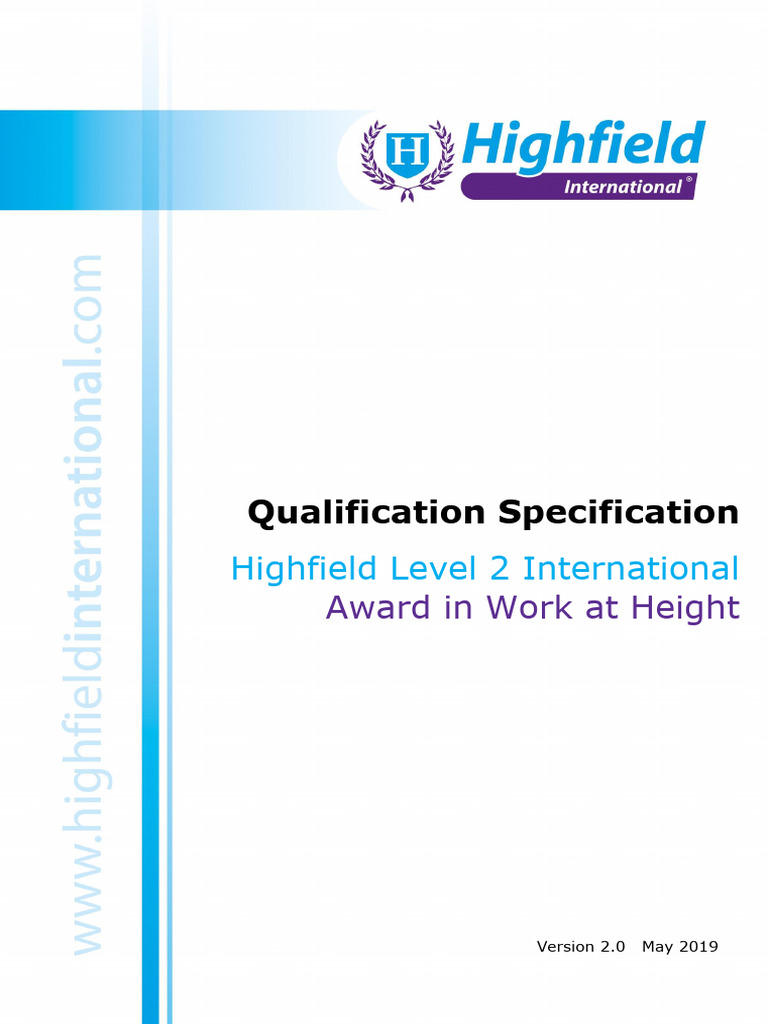 Highfield Level 2 Work at Height Award | PDF | Identity Document ...