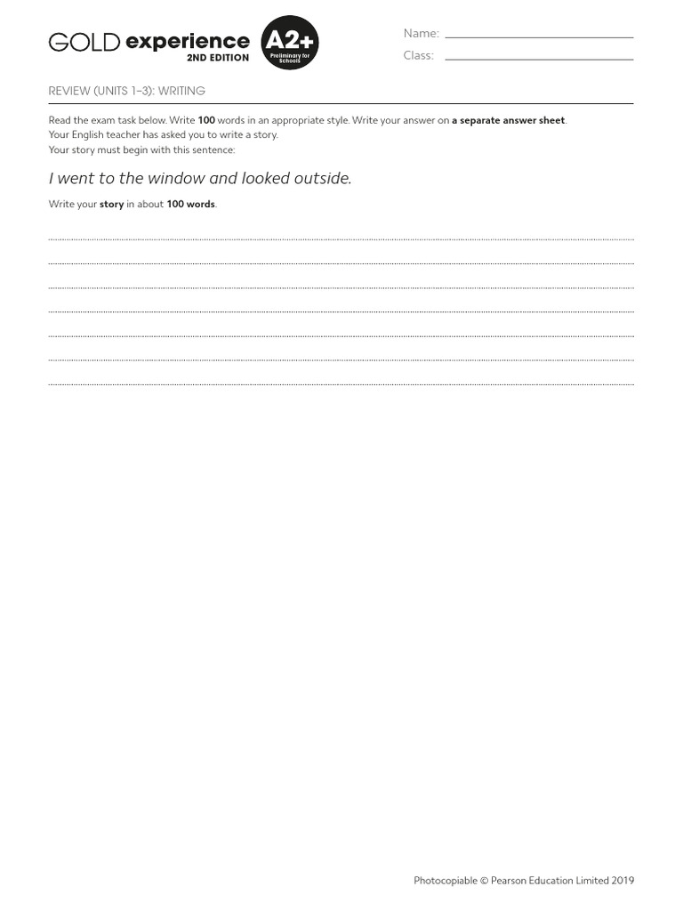 Gold Exp A2P U1to3 Review Writing | PDF