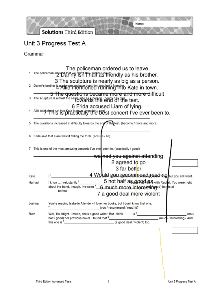 Unit 3 Progress Test A Solutions | PDF | Zoology | Wolves