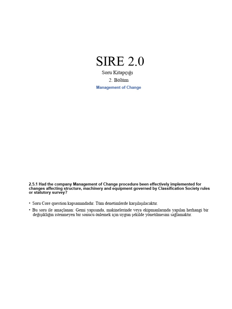 SIRE 20 25bölüm Management of Change | PDF