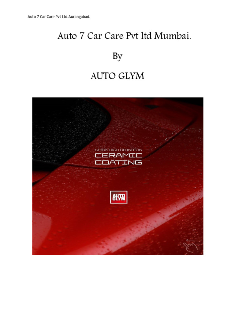 Auto 7 Car Care PVT LTD Mumbai | PDF