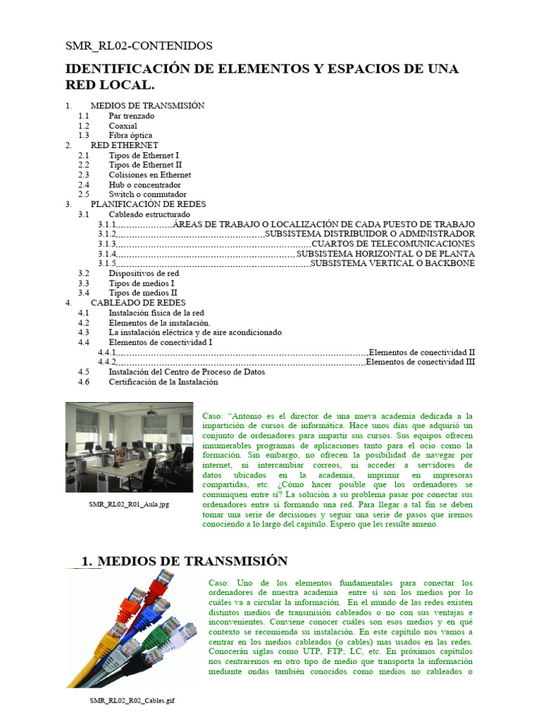 Elementos y Medios en Redes Locales | PDF | Conmutador de red | Red de ...