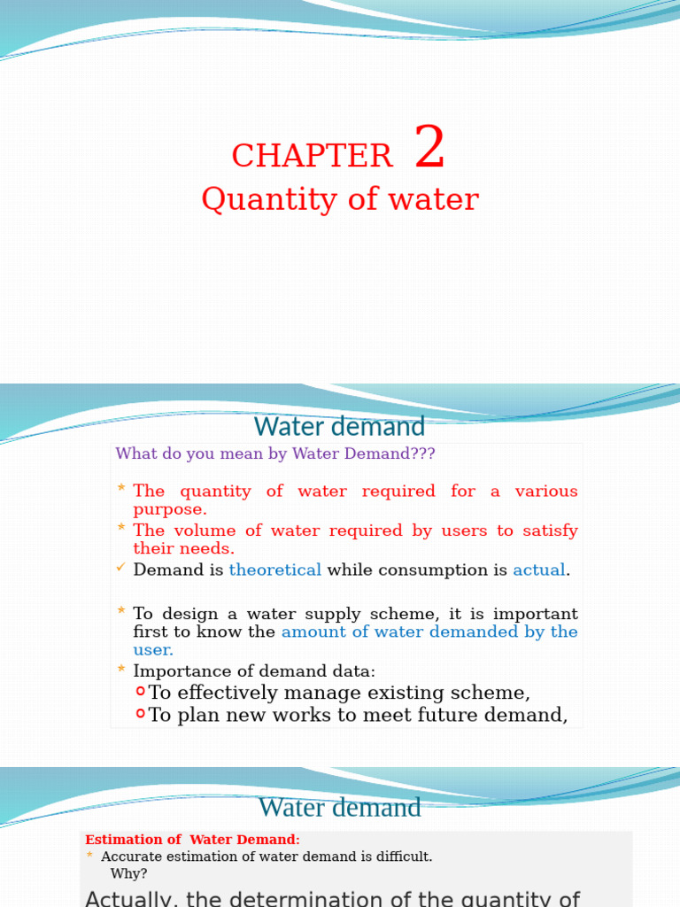 Chapter 2 | PDF | Demand | Water