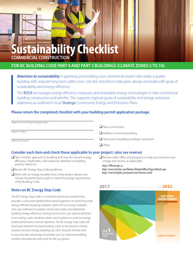 Sustainability Checklist for Commercial Buildings | PDF | Efficient ...