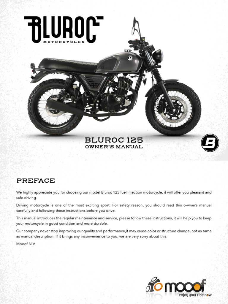Bluroc 125 Motorcycle Owner's Manual | PDF | Anti Lock Braking System ...
