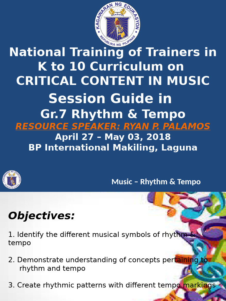 K-10 Music Curriculum: Rhythm & Tempo Guide | PDF | Tempo | Rhythm