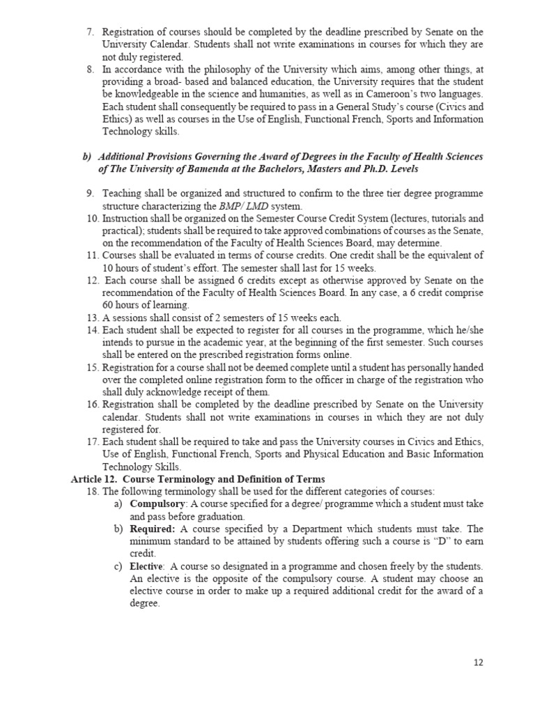 University Course Registration Guidelines | PDF | Academic Term ...