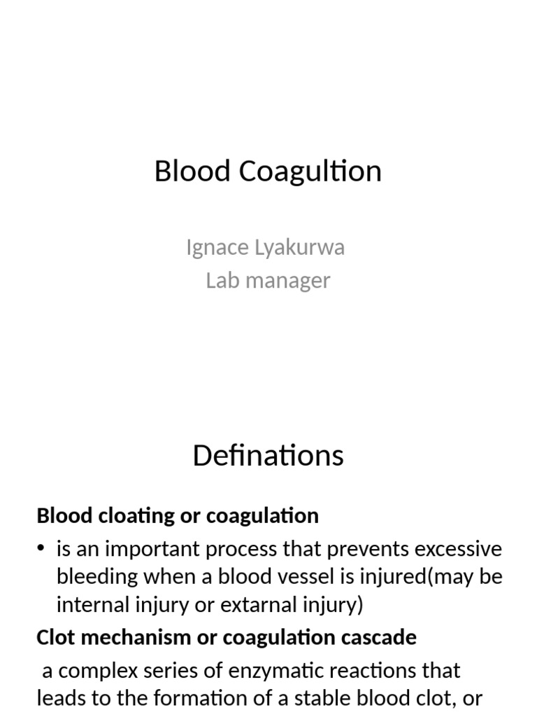 Blood Coagultion | PDF | Coagulation | Thrombus