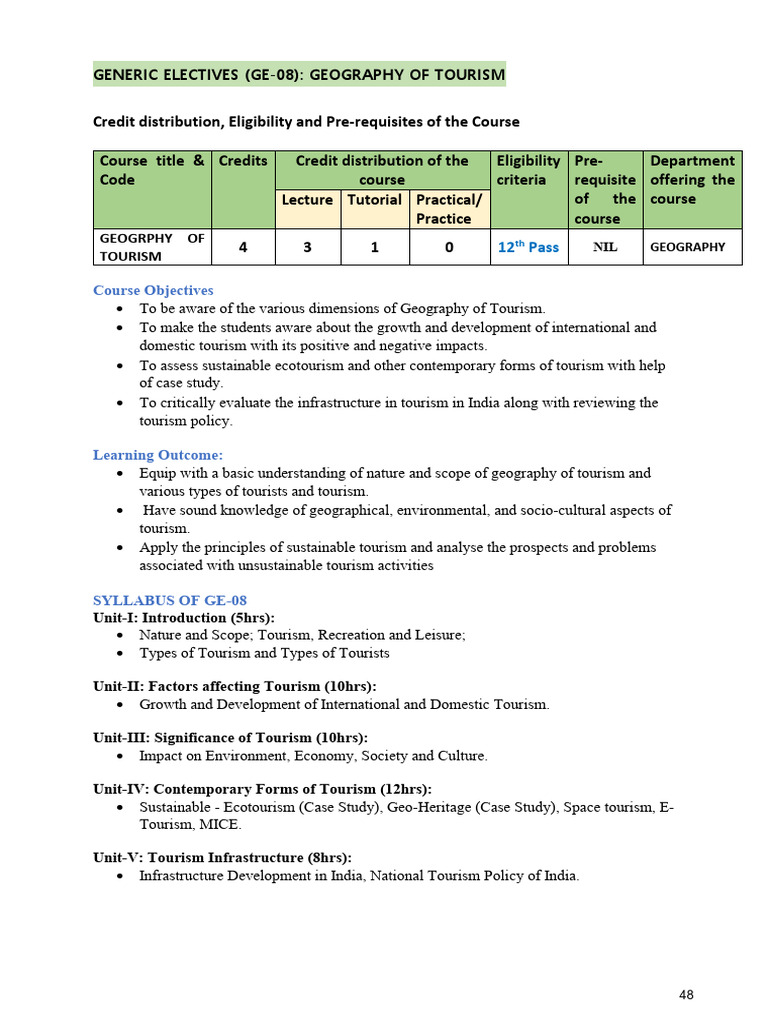Geo of Tourism-1 | PDF | Tourism