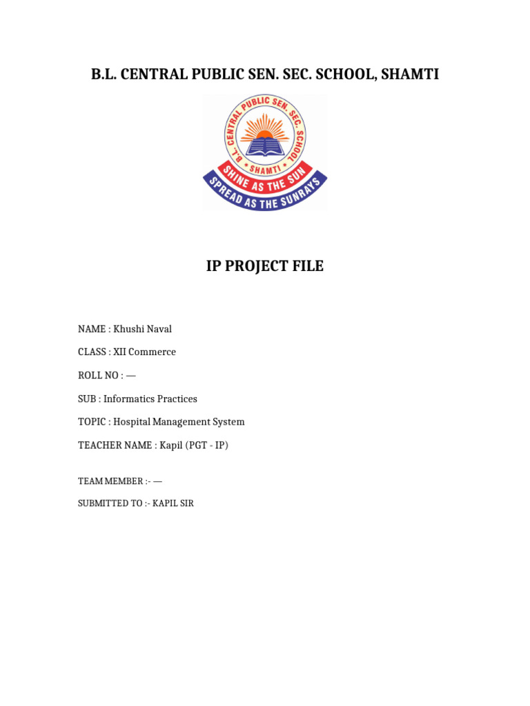 IP Project Cover Page Khushi Naval Centered | PDF