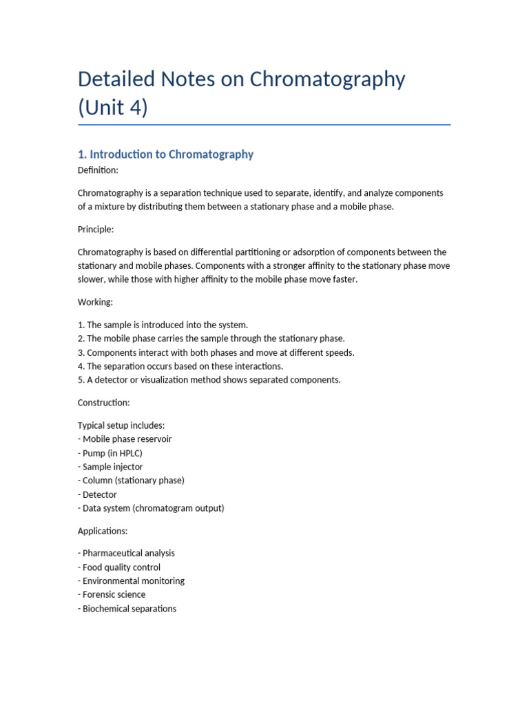 Comprehensive Guide to Chromatography Techniques | PDF | Chromatography ...