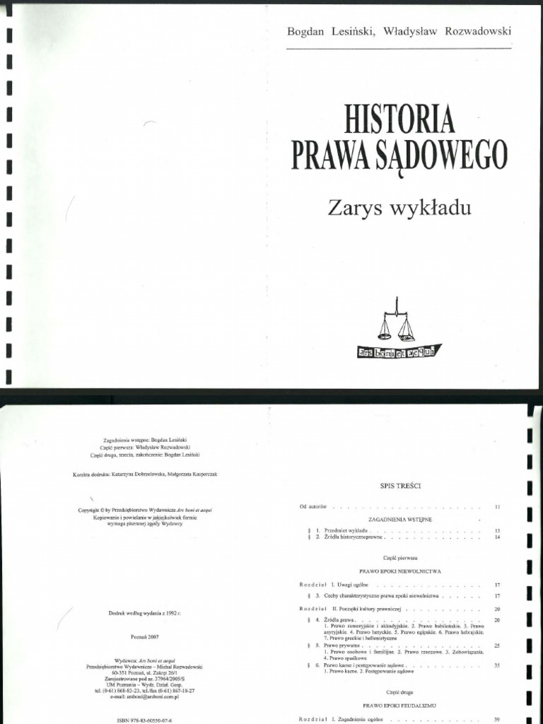 Lesinski B Rozwadowski W Historia Prawa Sadoweg | PDF
