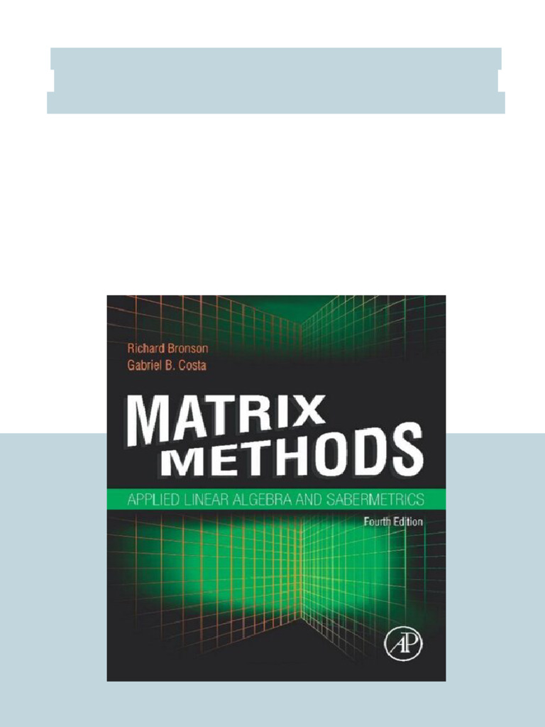 (Ebook) Matrix Methods: Applied Linear Algebra and Sabermetrics by ...