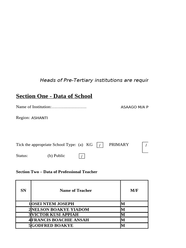 Teacher Data Collection Template | PDF | Teaching | Behavior Modification