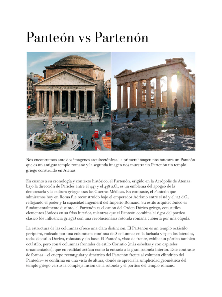 Partenon Vs Parteon | PDF | templo | Diseño arquitectonico