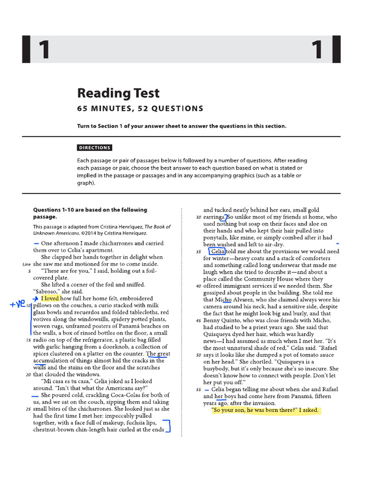 Correction Mock Test 1 Reading | PDF