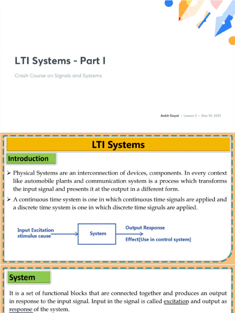 L03 LTI Systems Part I With Anno | PDF