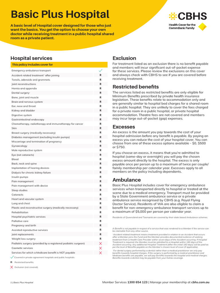 Basic Plus Hospital Coverage Overview | PDF | Medicare (United States ...