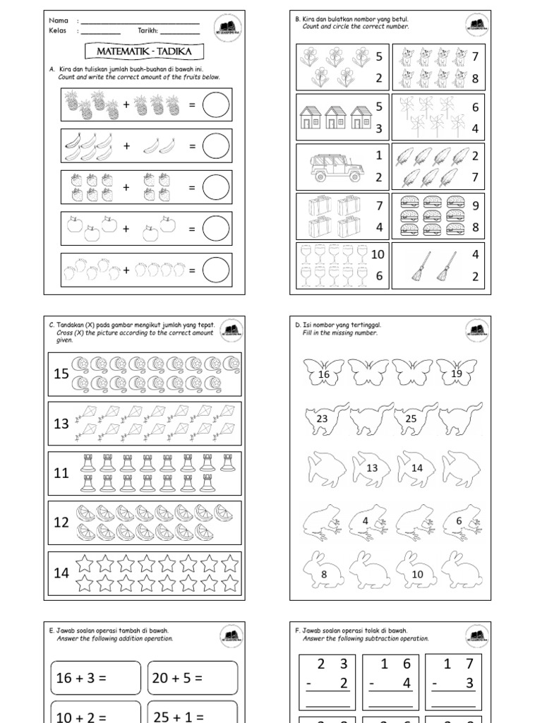 Matematik Tadika MLH | PDF