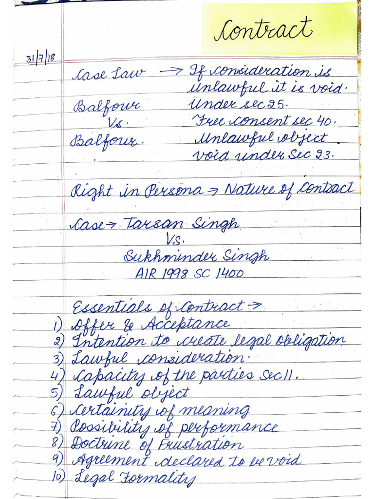 Contract Notes | PDF