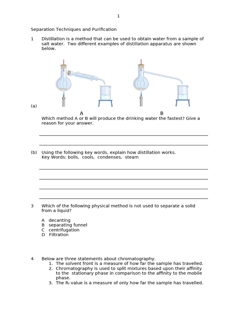 Distillation and Chromatography Techniques | PDF | Distillation ...