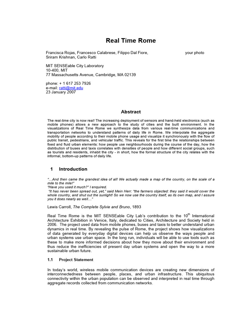 Real Time Rome | PDF | Information | Privacy
