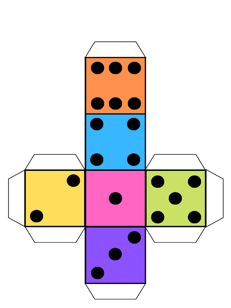 Dice Colorful Cube Net | PDF