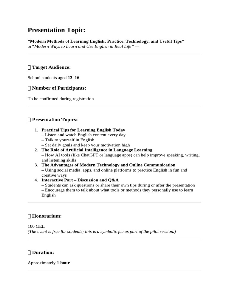 Modern English Learning for Teens | PDF