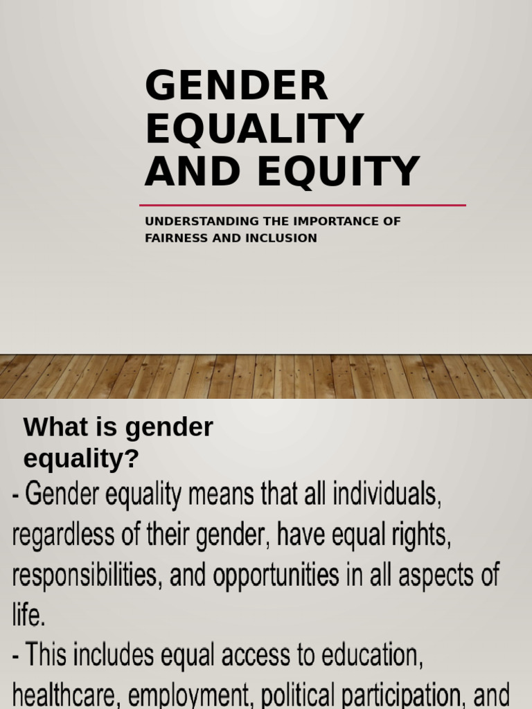 Gender Equality and Equity Explained | PDF
