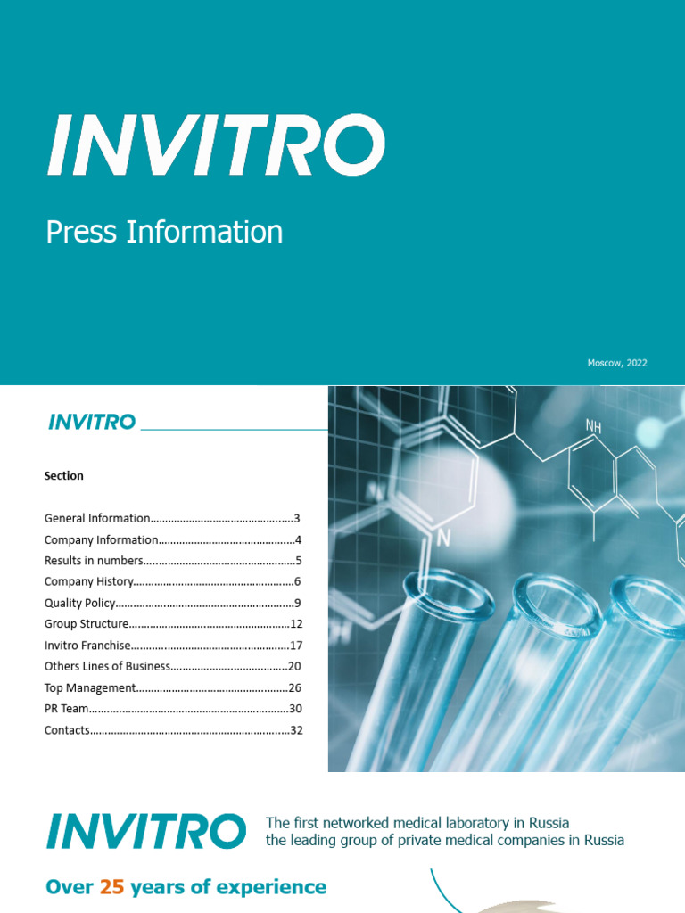 Invitro: Leading Medical Diagnostics in Russia | PDF | In Vitro ...