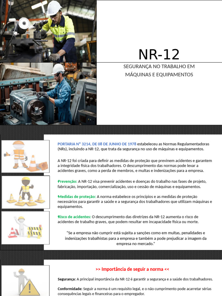 Segurança em Máquinas: NR-12 e Proteção | PDF | Segurança e saúde ...