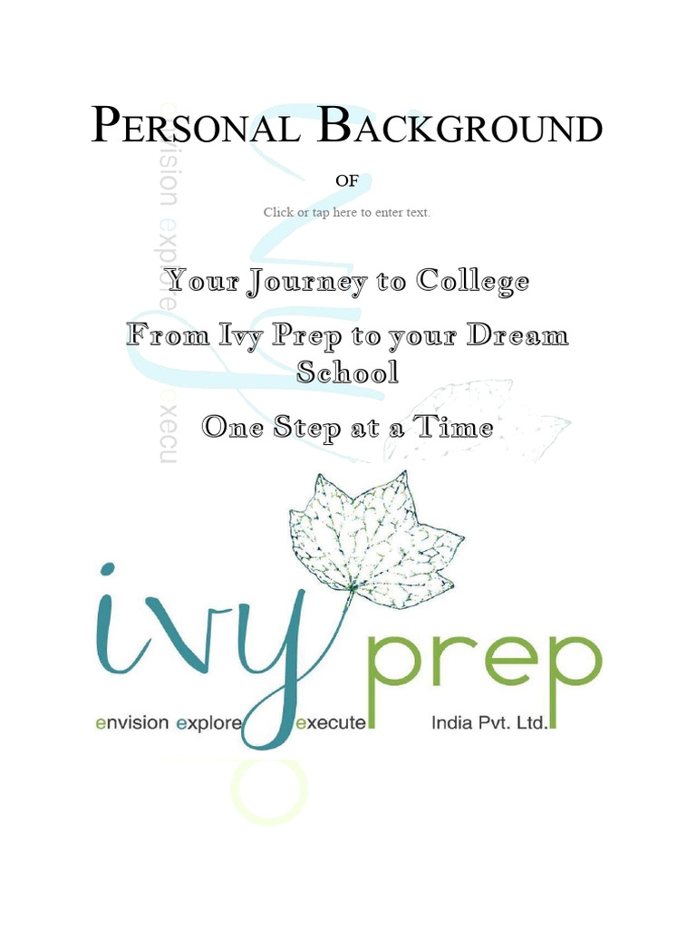 Undergraduate Journal Part 1 - Personal Background | PDF | Psychology ...