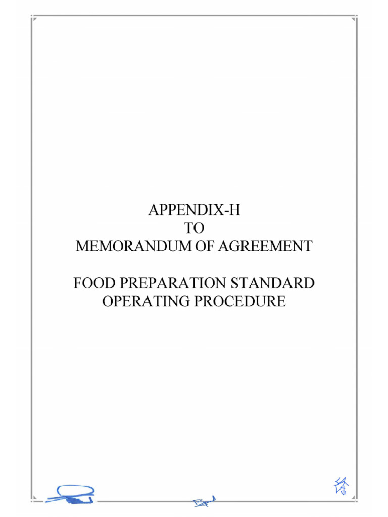 Appendix H - Food Preparation | PDF