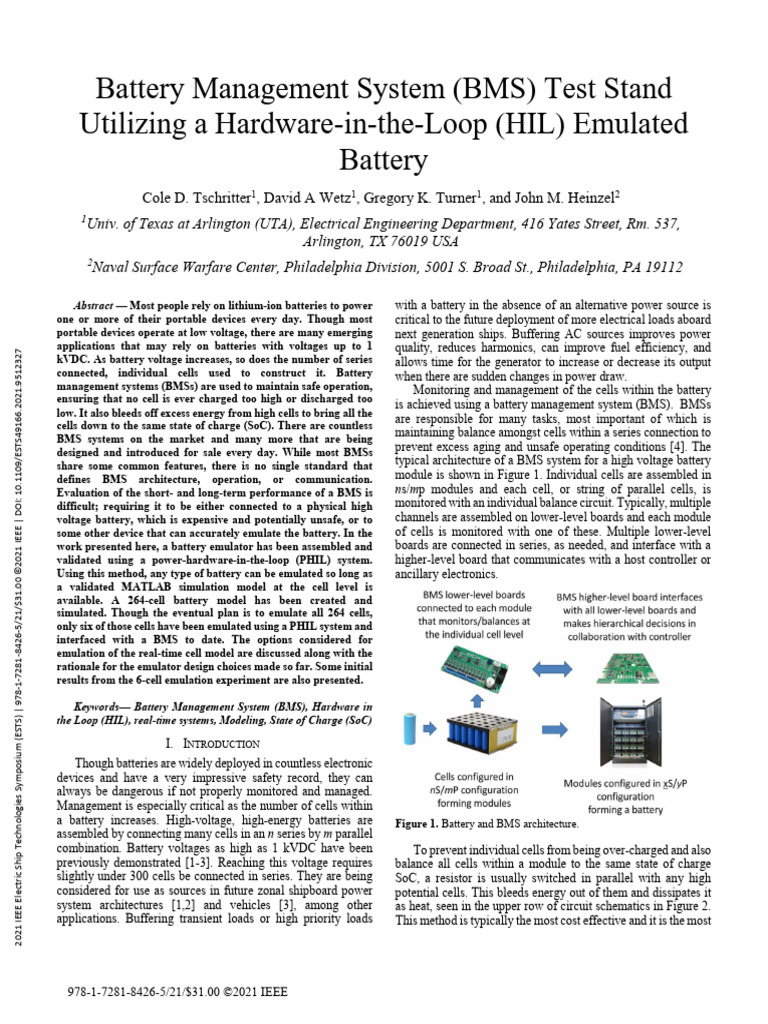 BMS Test Stand with HIL Battery Emulator | PDF | Power Supply ...