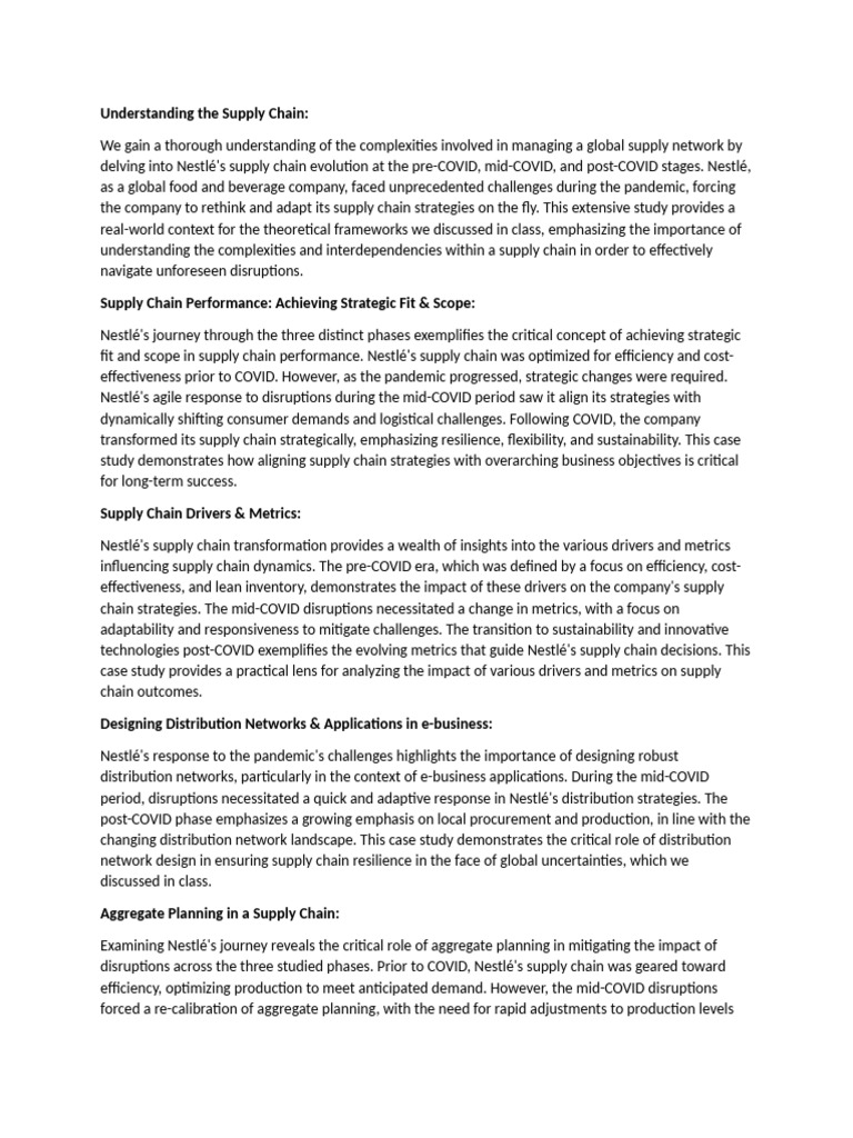 Suppply Chain Drivers and Metrics Notes | PDF | Supply Chain | Economies
