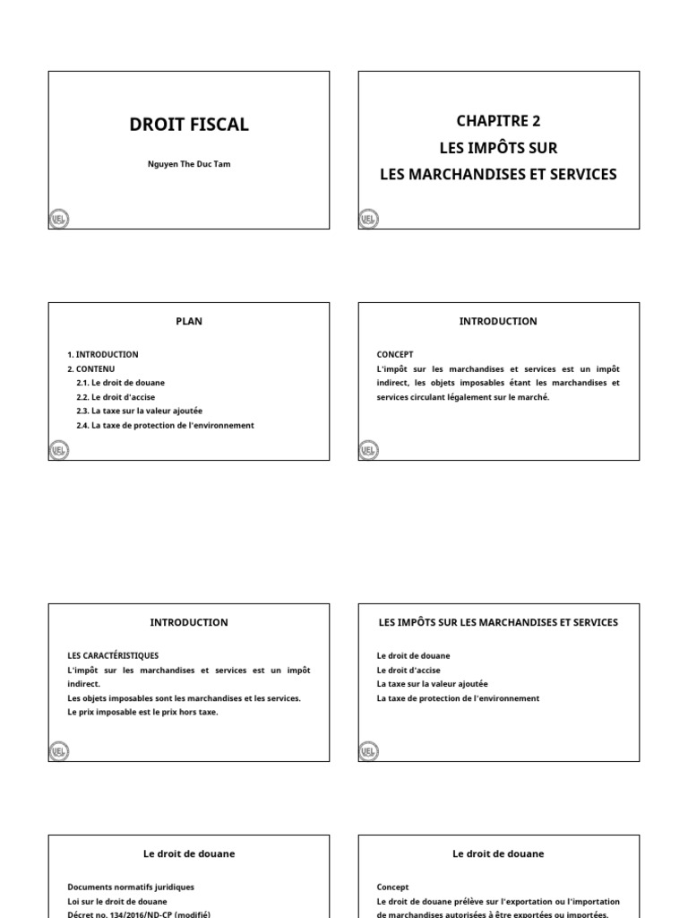 Impôts sur marchandises et services en détail | PDF | Taxe sur la ...