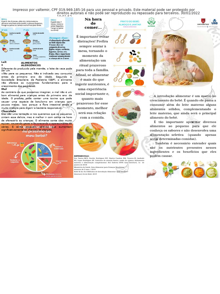 Introdução Alimentar: Cuidados e Métodos | PDF | Alimentos | Leite