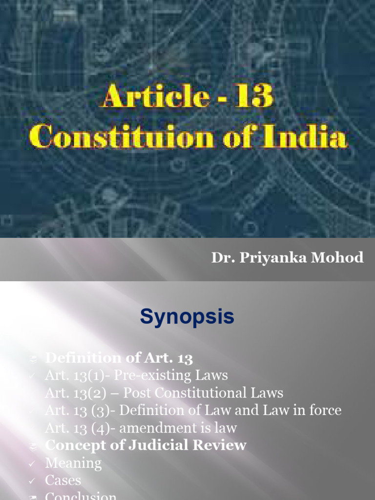 3. Artilce 13 | PDF | Government | Public Law