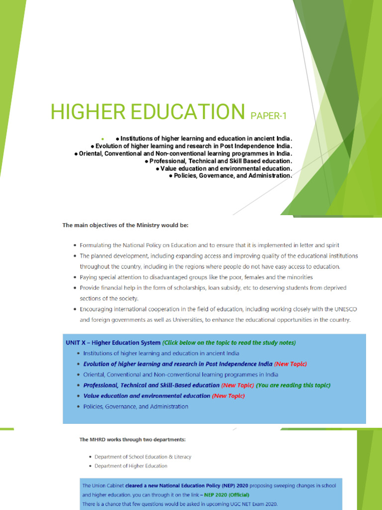 Higher Education Evolution in India | PDF